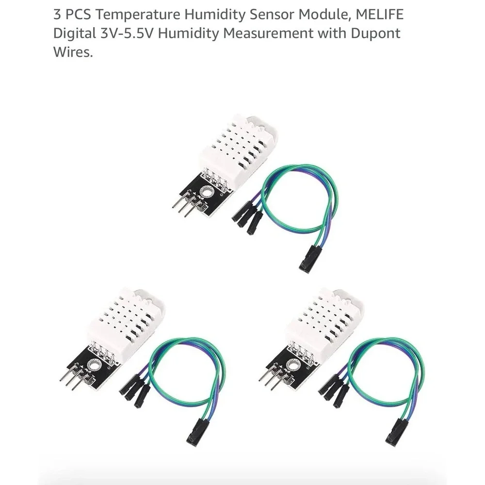 MELIFE Temperature Humidity Sensor Module 3 Pack 3V-5.5V NEW Digital DHT11 Wires